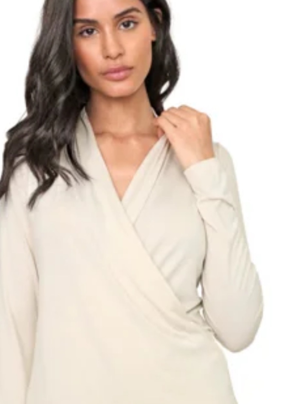Banana Republic Threadsoft ivory Wrap Top Elegant capsule classic M